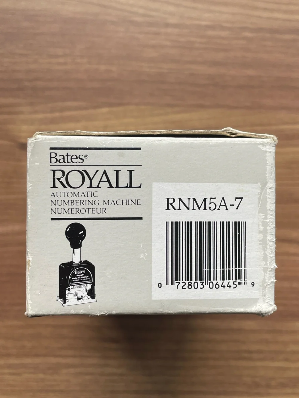 Vintage Bates Royall Automatic Numbering Machine RNM5A-7 5 Wheels 7 Movements